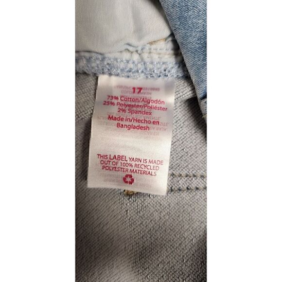 No Boundaries Skinny Blue Denim Raw Hem Jeans Size 17 - Picture 6 of 6